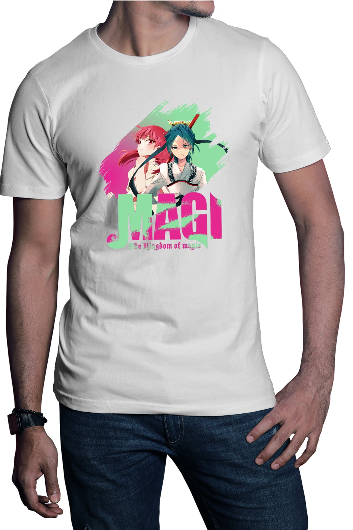 Tricou barbati Magi The Labyrinth of Magic Morgiana Hakuryuu Logo Brush