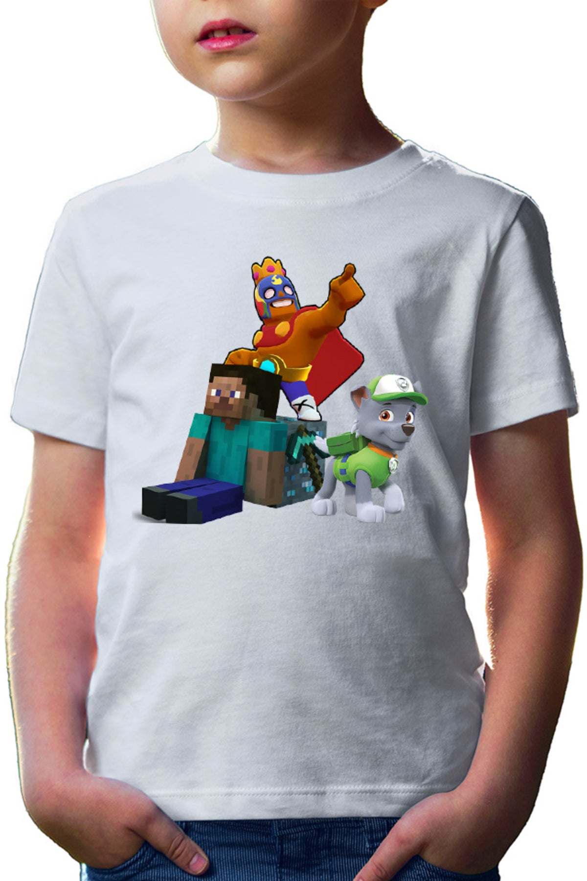 Tricou copii Brawl Stars Player Minecraft Diamond Cube Paw Patrol Rocky
