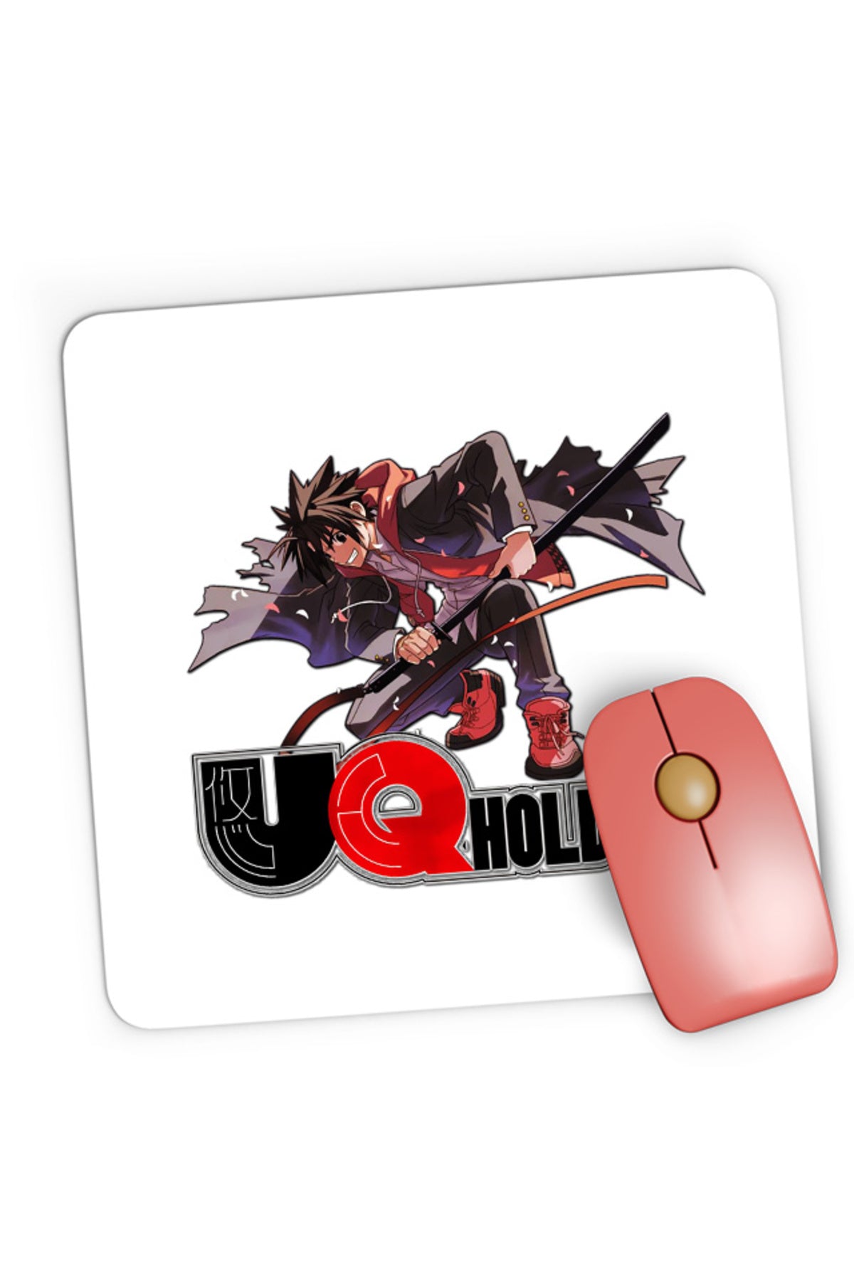 Mousepad Gaming UQ Holder Touta Samurai Katana Jump Fight Japan, 21x19 cm