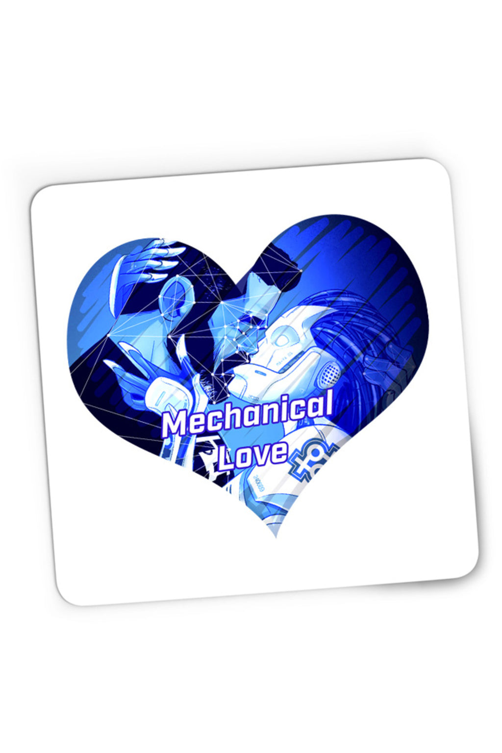 Mousepad Gaming NFT XOXO Heart Robot Cyber Human Artificial, 21x19 cm