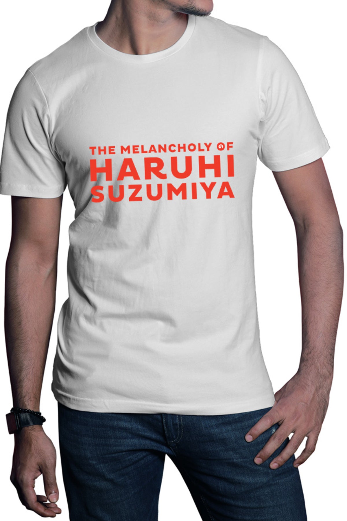 Tricou barbati Haruhi Suzumiya Logo Anime Weeb Cosplay Figure