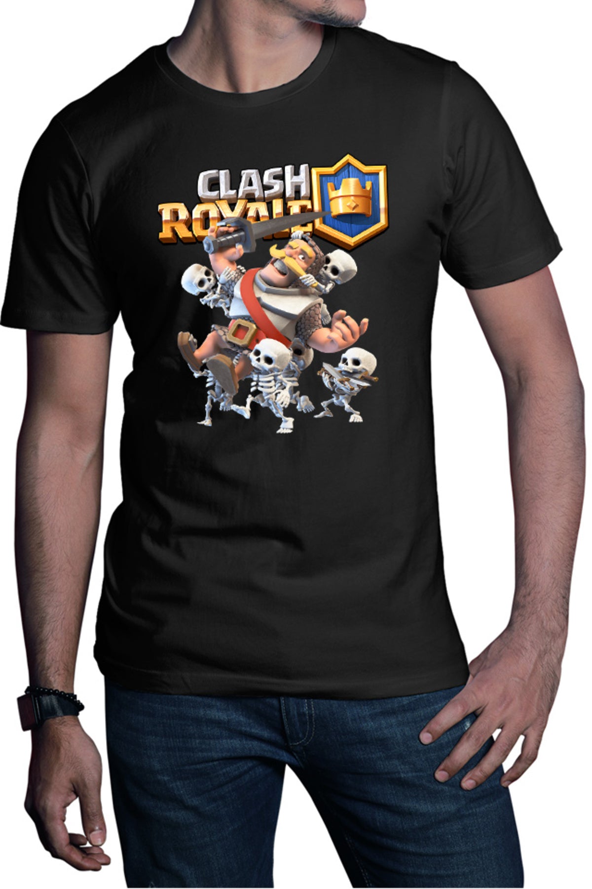 Tricou barbati Clash Royale Skeleton Full Team Aggresive Plan Game