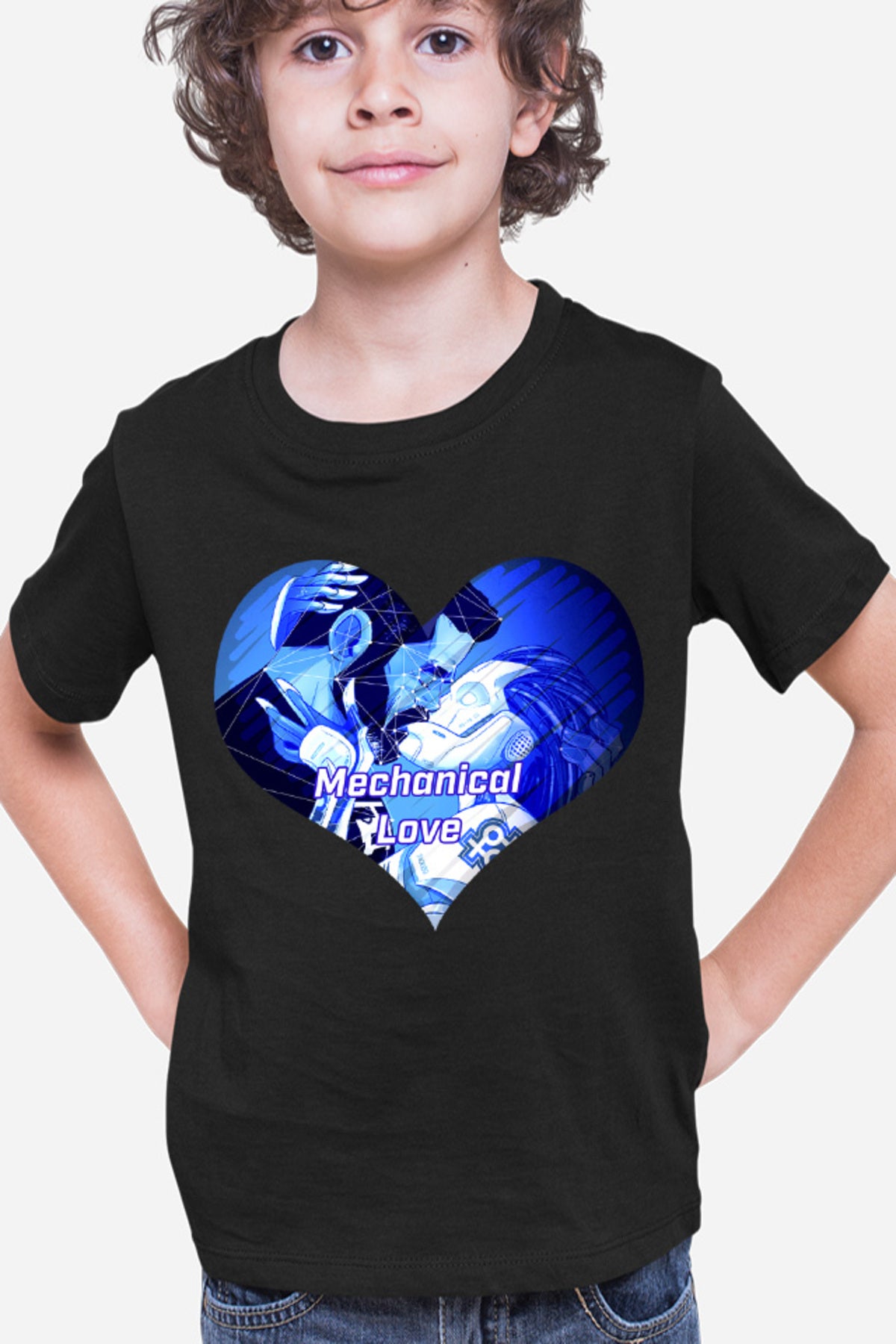 Tricou copii NFT XOXO Heart Robot Cyber Human Artificial
