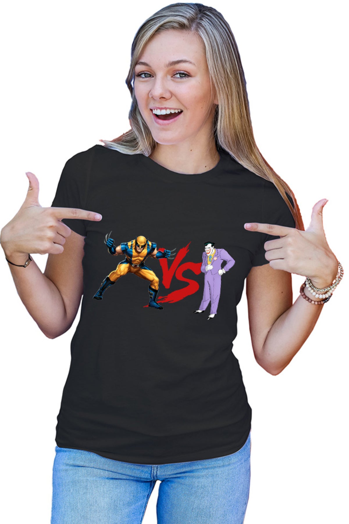 Tricou dama Wolverine VS Joker Costume Cartoon