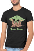 Tricou barbati Baby Yoda Tea Time Drink Coffee