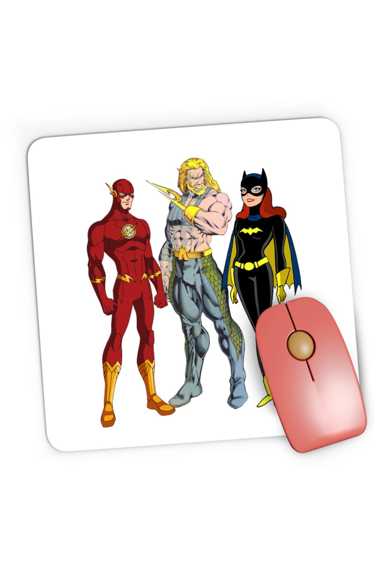 Mousepad Gaming Aquaman Batgirl Flash Comics Cartoons Water Action , 21x19 cm