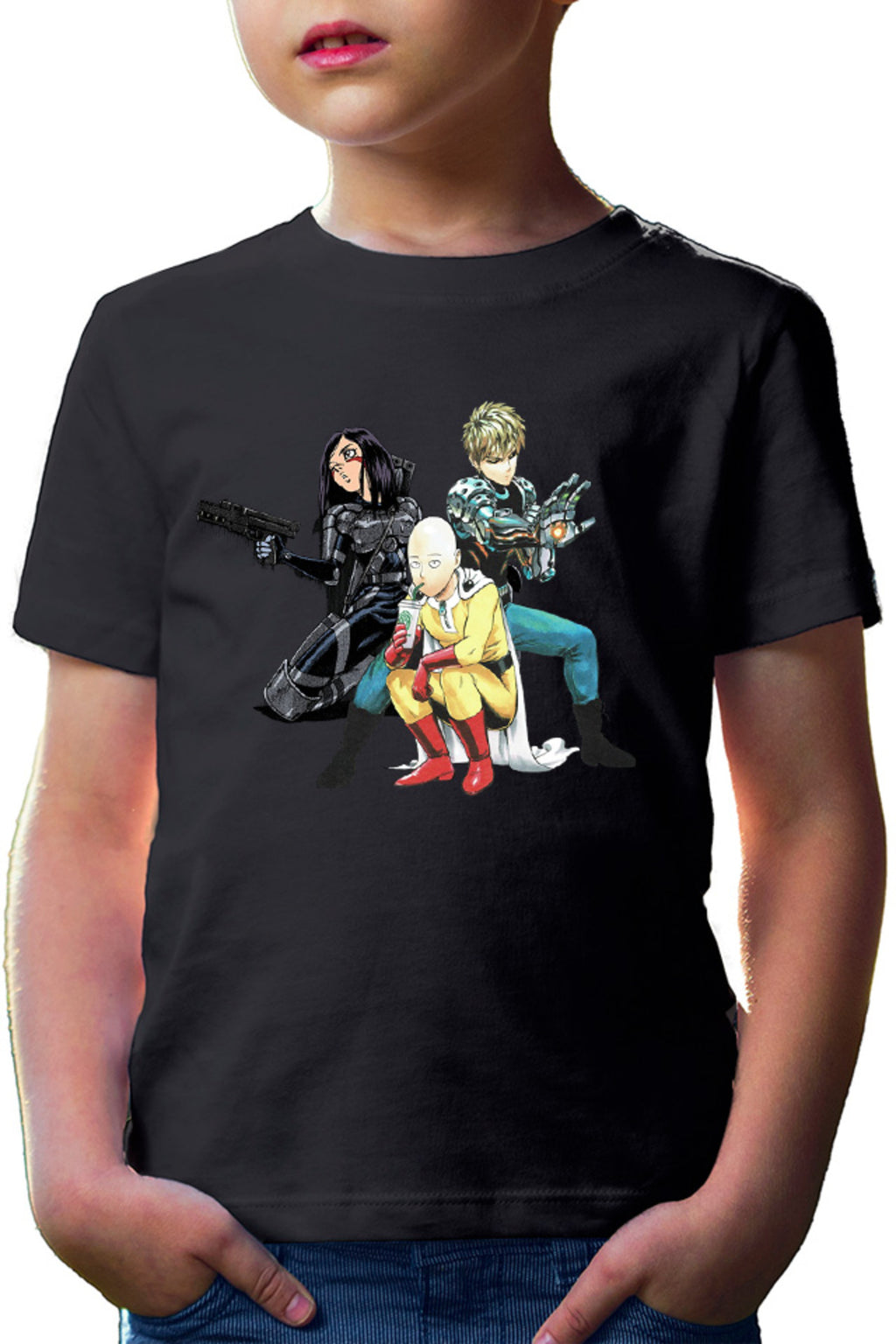 Tricou copii Battle Angel Alita Gally Saitama Genos Trio Fight