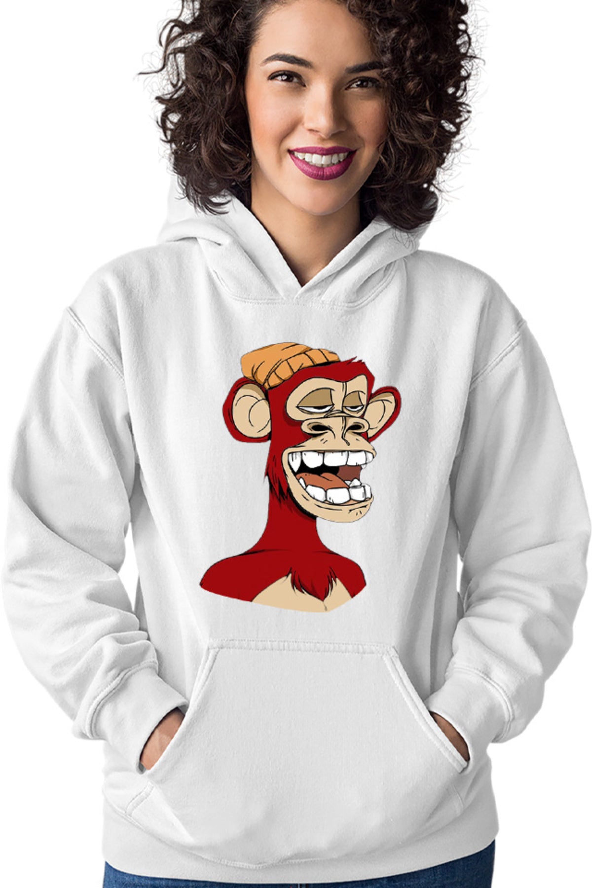 Hanorac dama NFT Monkey Artist Brilliant Idea Concept Block Chain