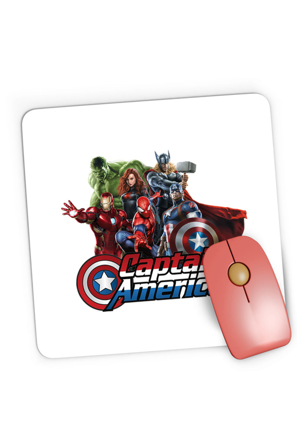 Mousepad Gaming Captain America Hulk Iron Man Catgirl Marvel DC Comics, 21x19 cm