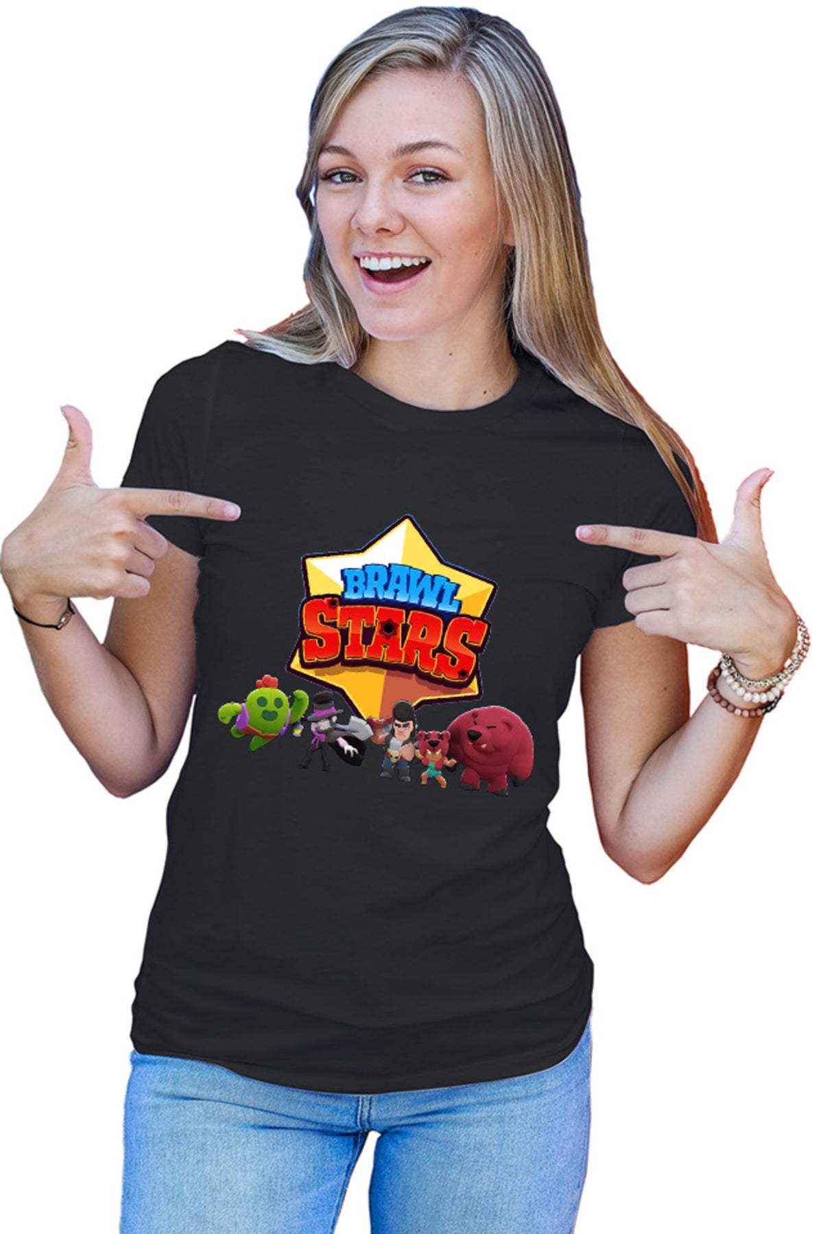 Tricou dama Brawl Stars Full Team Shooter Mobile Game Classes