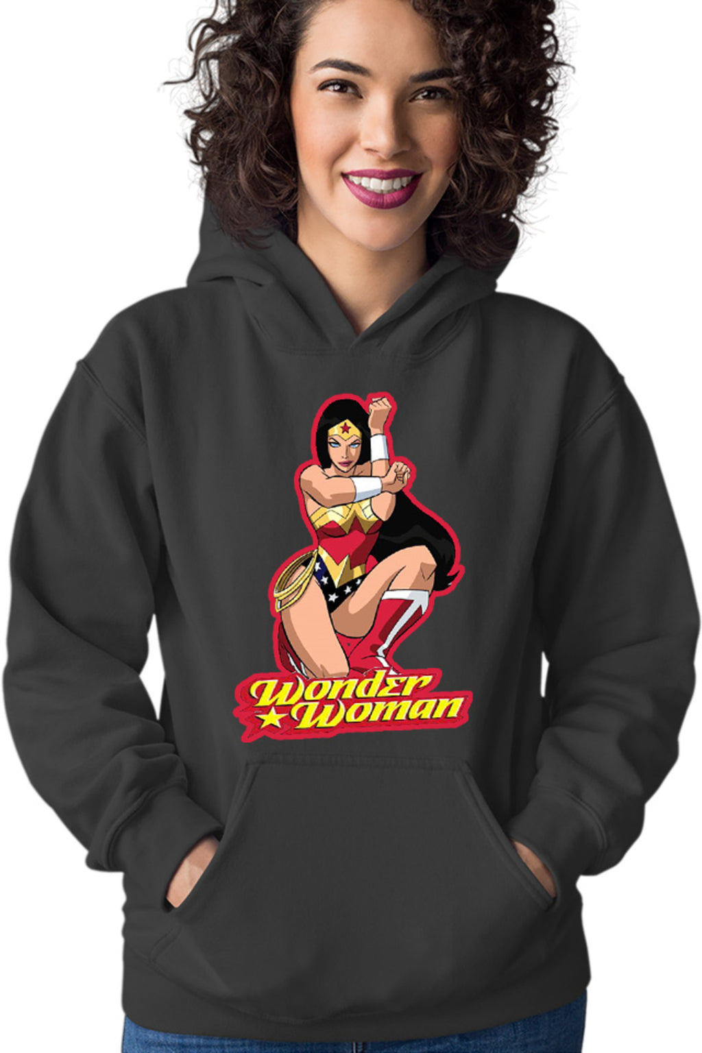 Hanorac dama Wonder Woman Red Lady Cartoon English Power Star