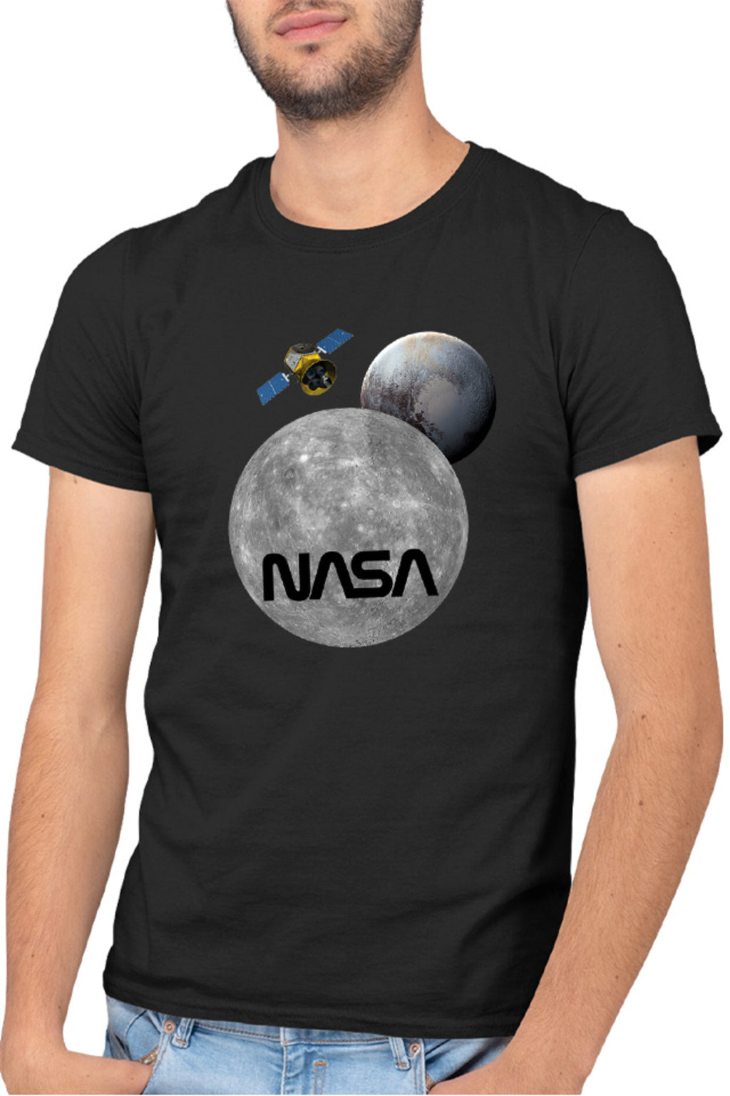 Tricou barbati NASA Moon Pluto Space Ship