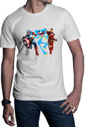 Tricou barbati Huggy Wuggy Captain America Ironman Funny Team Scary