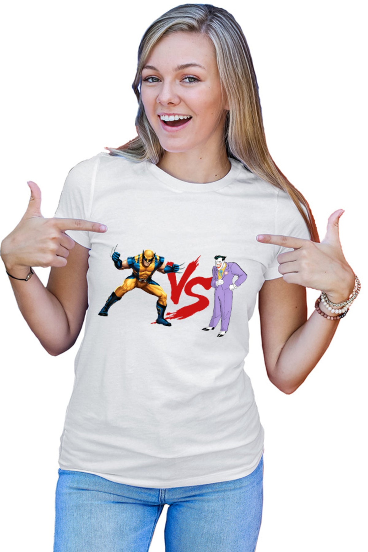 Tricou dama Wolverine VS Joker Costume Cartoon