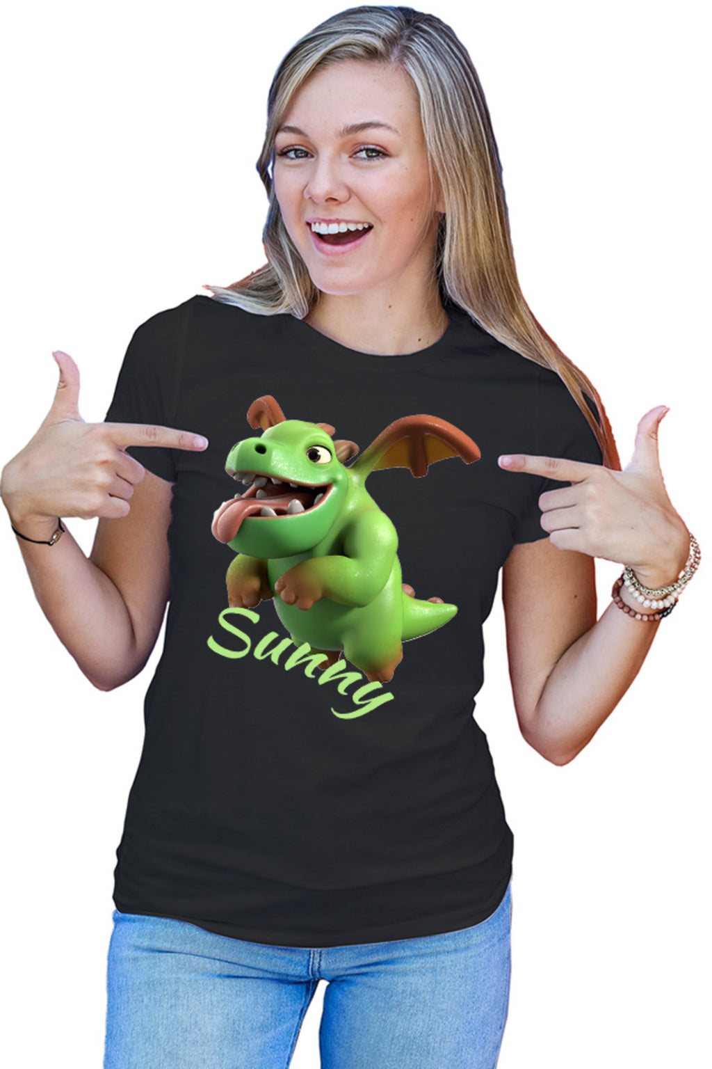 Tricou dama Clash of Clans Mini Dinosaur Happy Flying Positive Energy