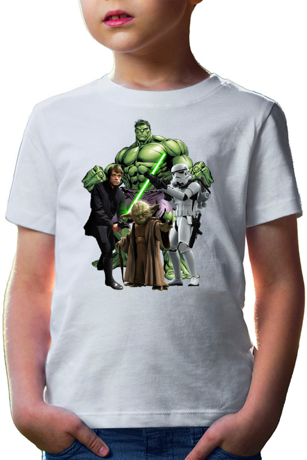 Tricou copii Star Wars Luke Skywalker Incredible Hulk Jedi Yoda