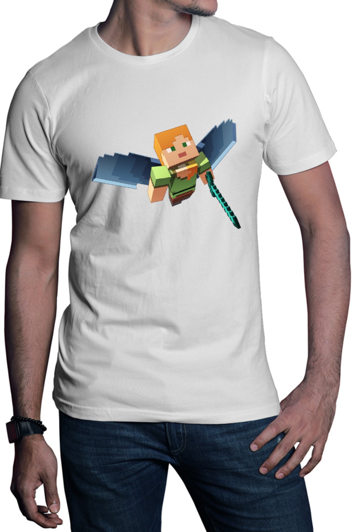 Tricou barbati Minecraft Elytra Nether End Fly Dragon End Game