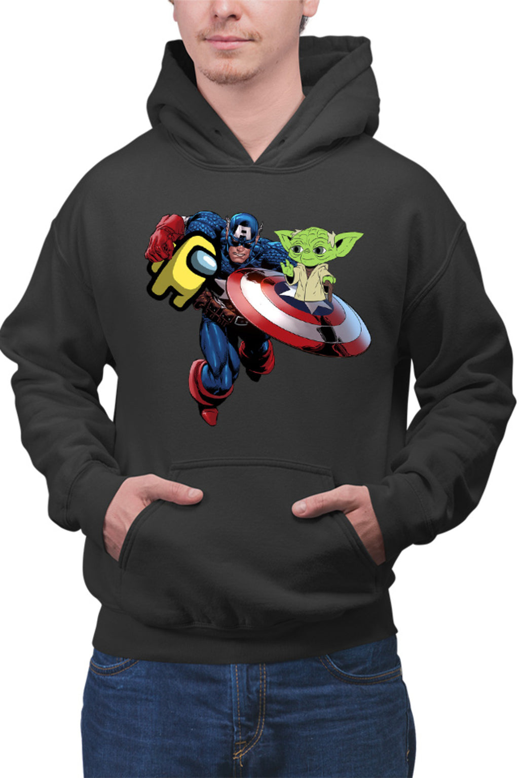 Hanorac barbati Captain America Among Us Suspicious Star Wars Yoda Master