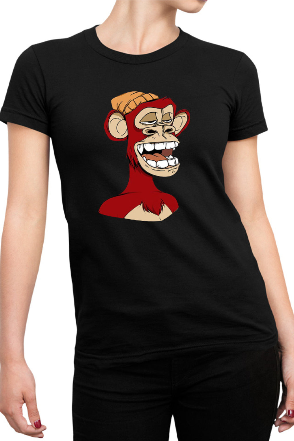 Tricou dama NFT Monkey Artist Brilliant Idea Concept Block Chain