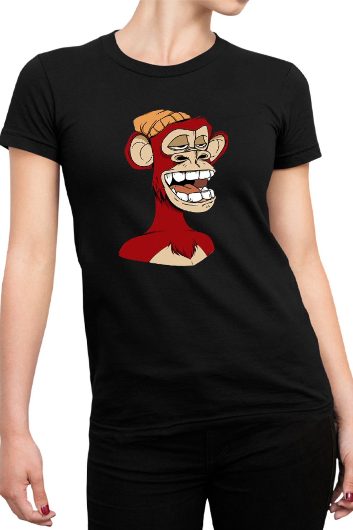 Tricou dama NFT Monkey Artist Brilliant Idea Concept Block Chain