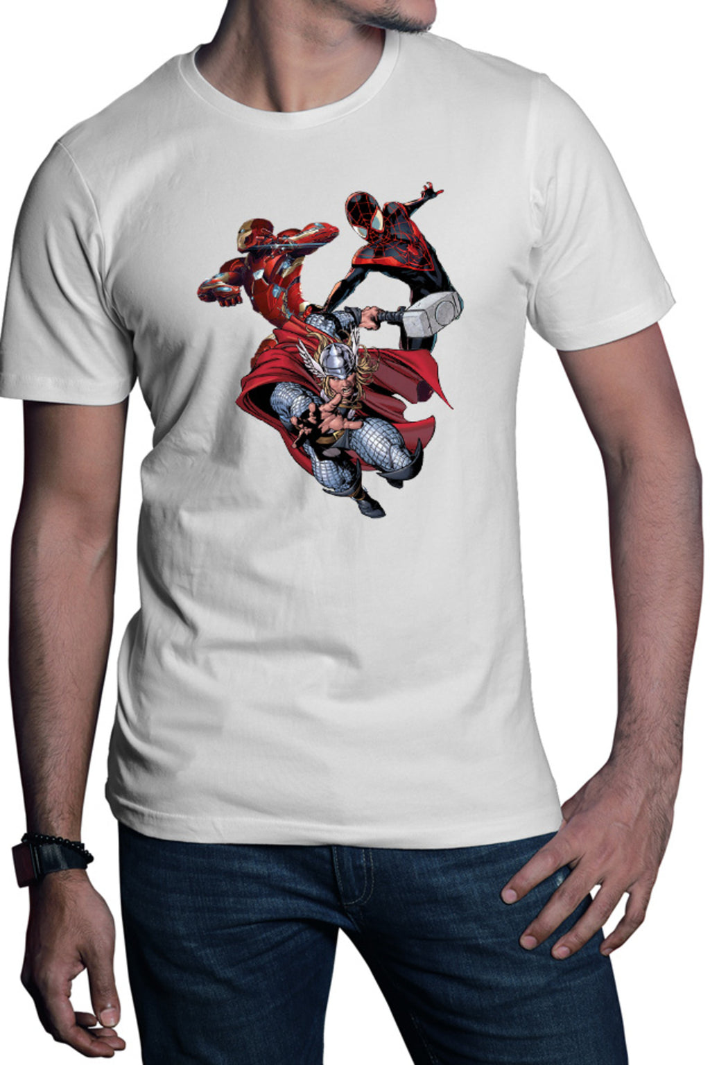 Tricou barbati Ironman Thor Spiderman Thunder God Cartoons