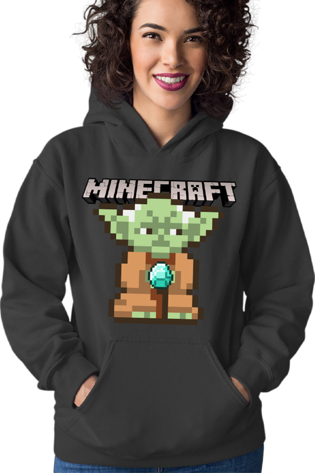 Hanorac dama Baby Yoda Minecraft Pixel Art Cute