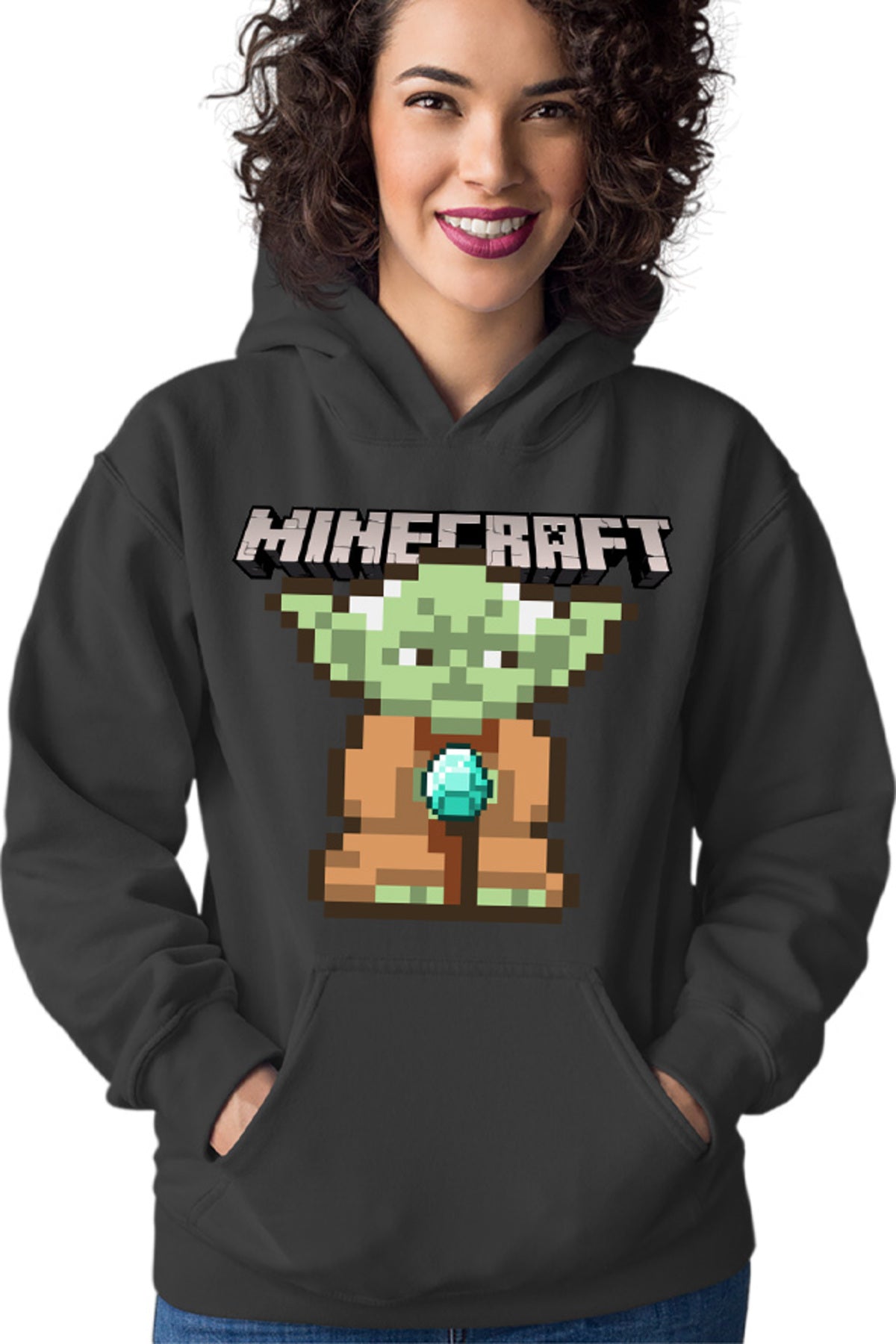 Hanorac dama Baby Yoda Minecraft Pixel Art Cute