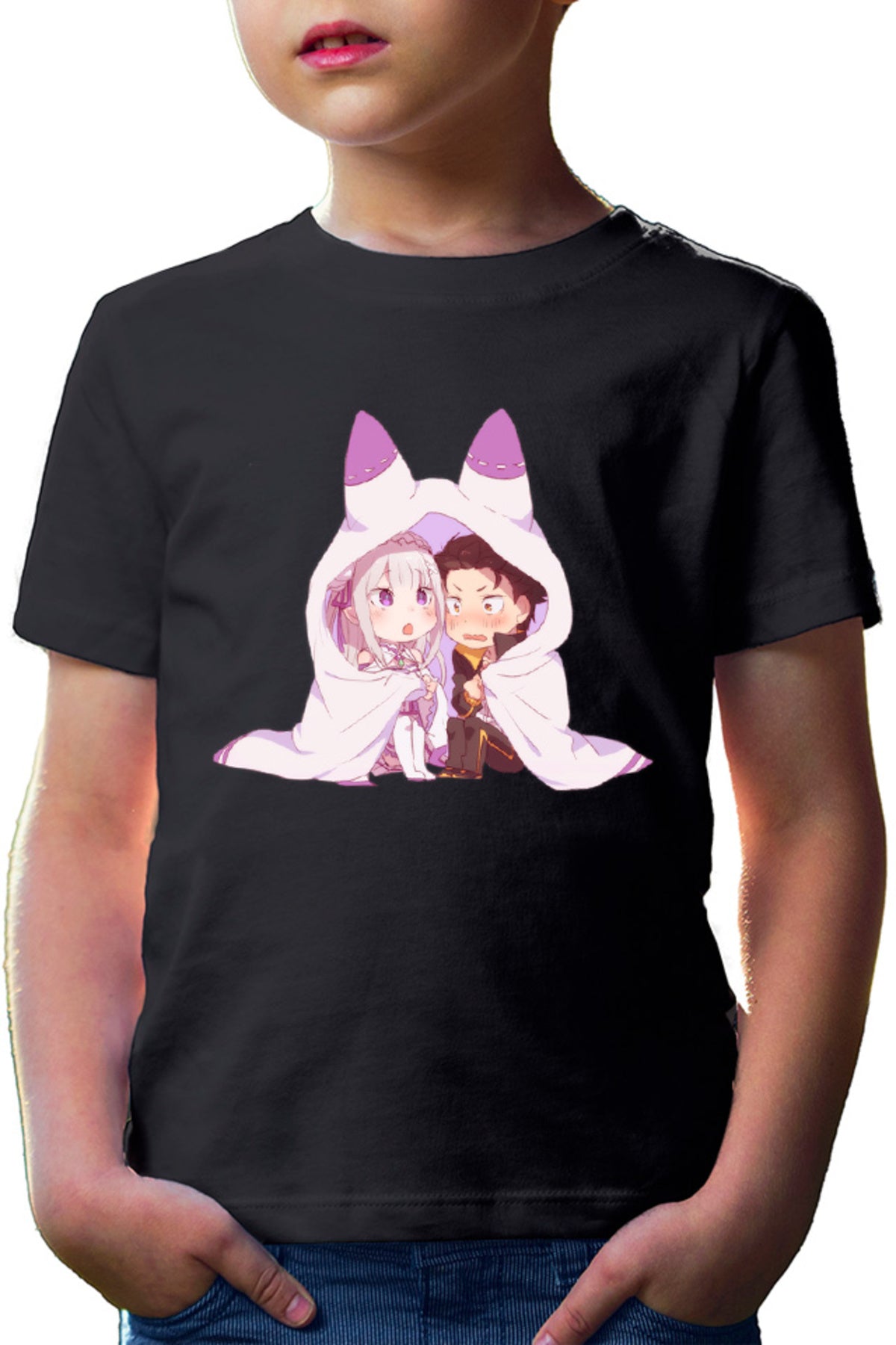 Tricou copii Re Zero Subaru Emilia Best Waifu Magic Another World