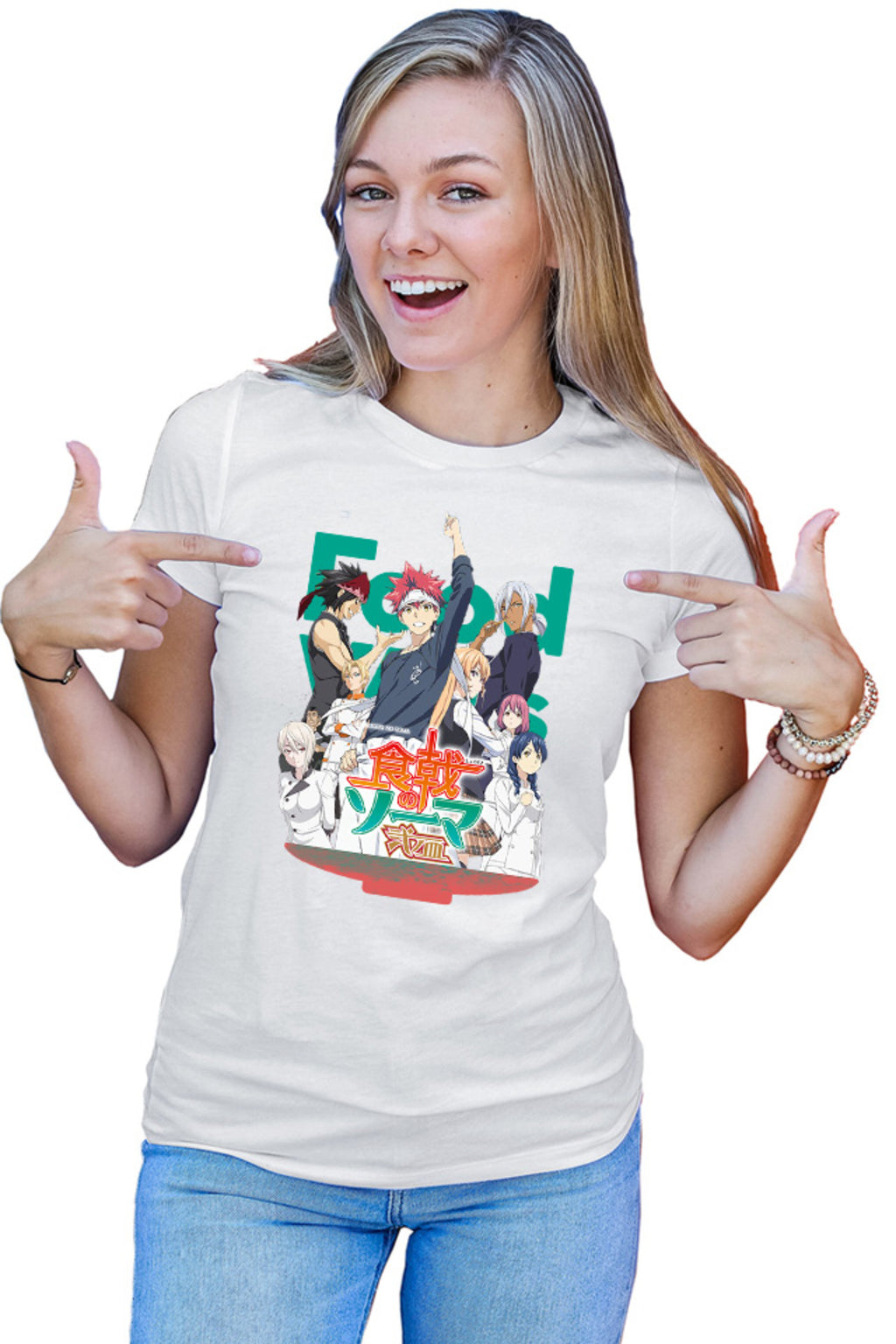 Tricou dama Food Wars Group Photo Souma Megumi Alice Cookers Rivals