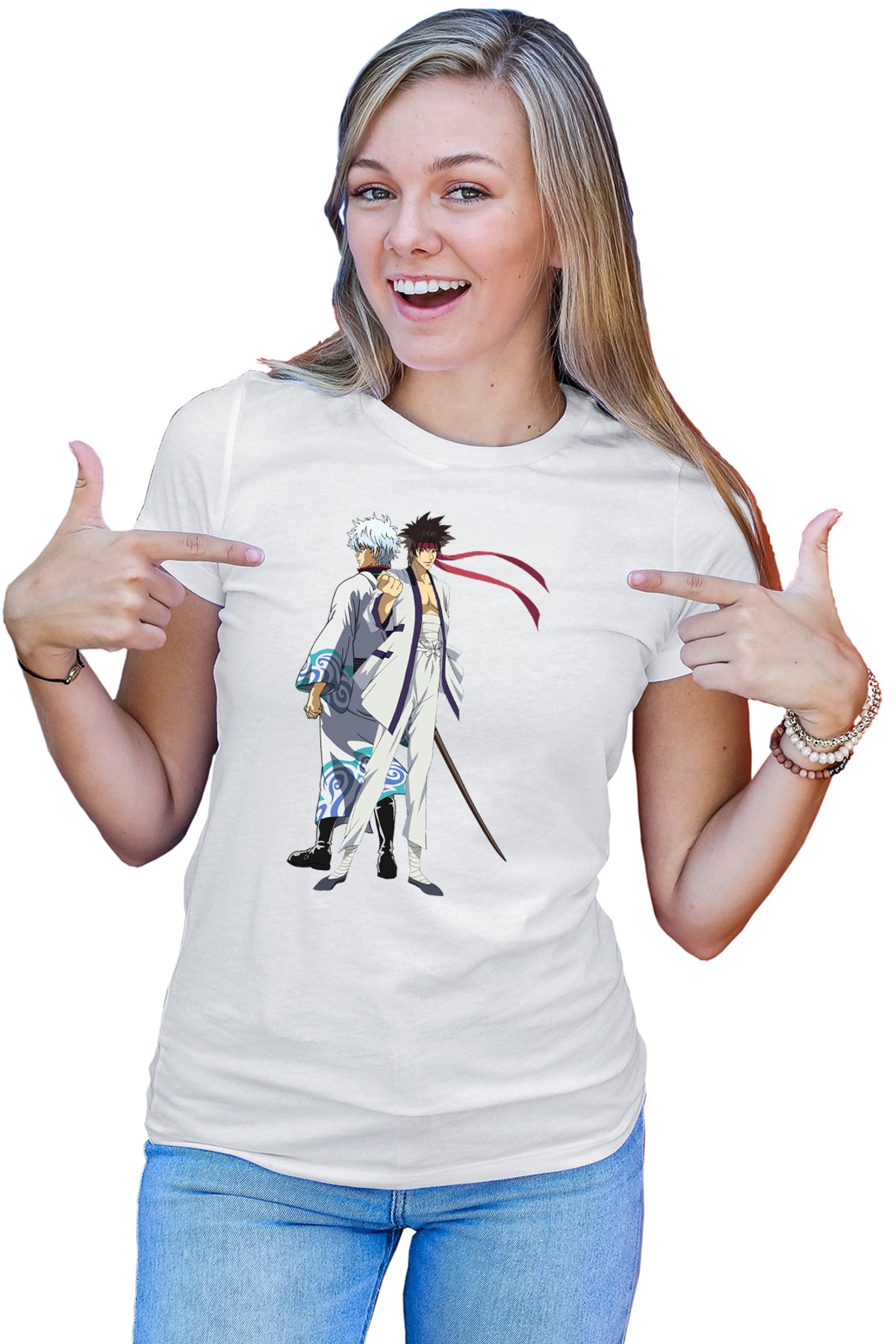 Tricou dama Rurouni Kenshin Sanosuke Gintoki Samurai