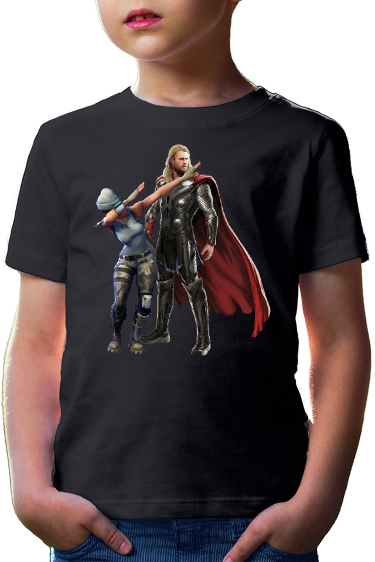 Tricou copii Fortnite Dub Meme Thor Hammer