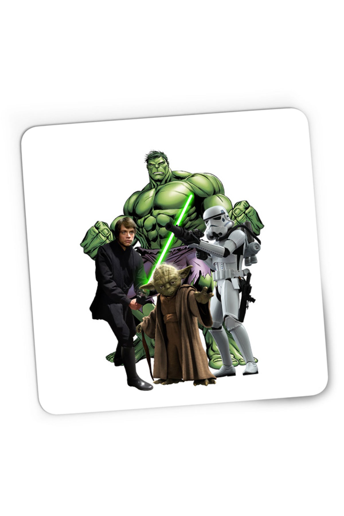 Mousepad Gaming Star Wars Luke Skywalker Incredible Hulk Jedi Yoda, 21x19 cm