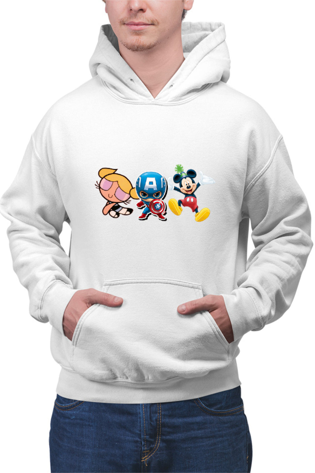 Hanorac barbati Captain America Chibi Small Cute Mickey Mouse Powerpuff