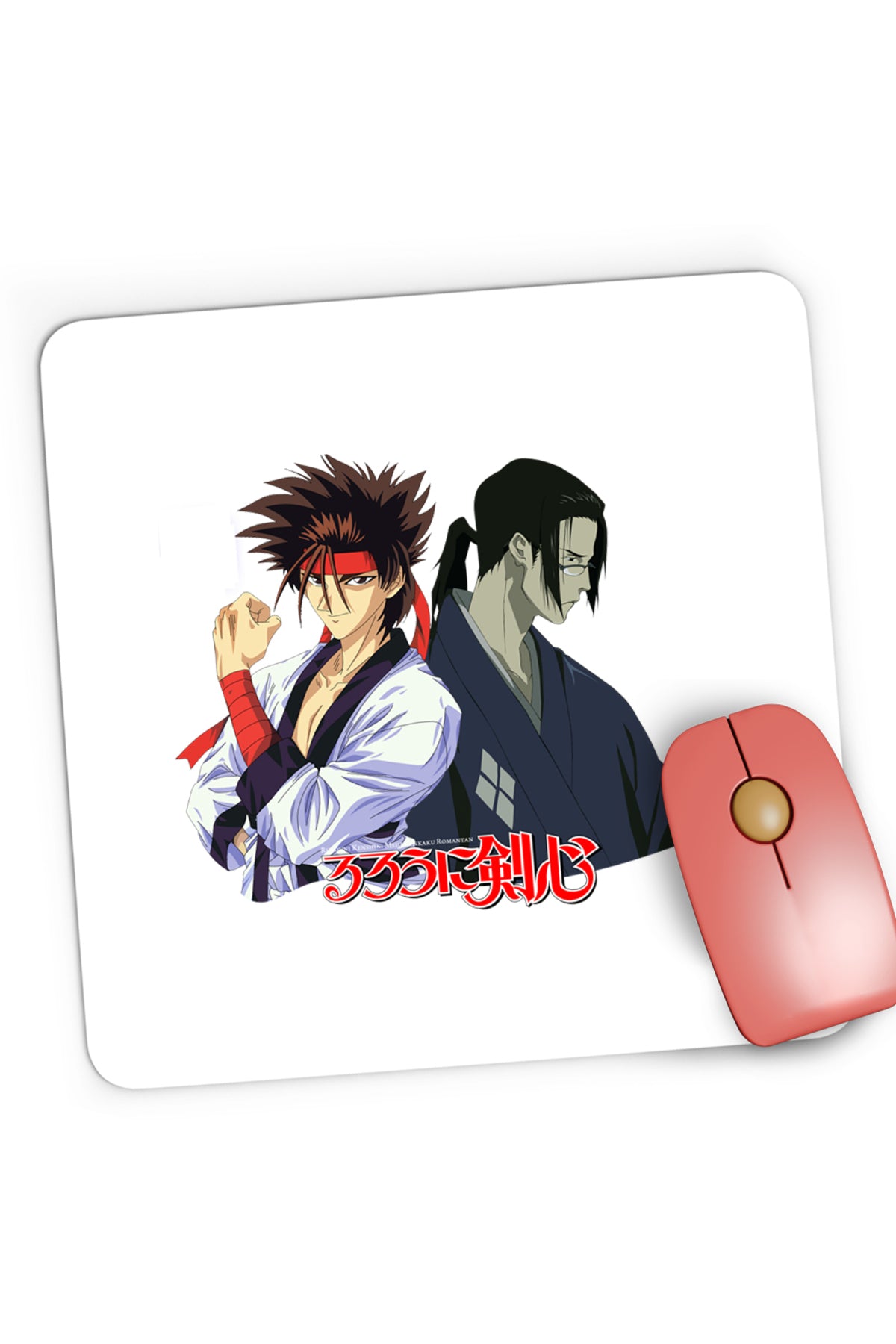 Mousepad Gaming Rurouni Kenshin Sanosuke Jin Duo Anime, 21x19 cm