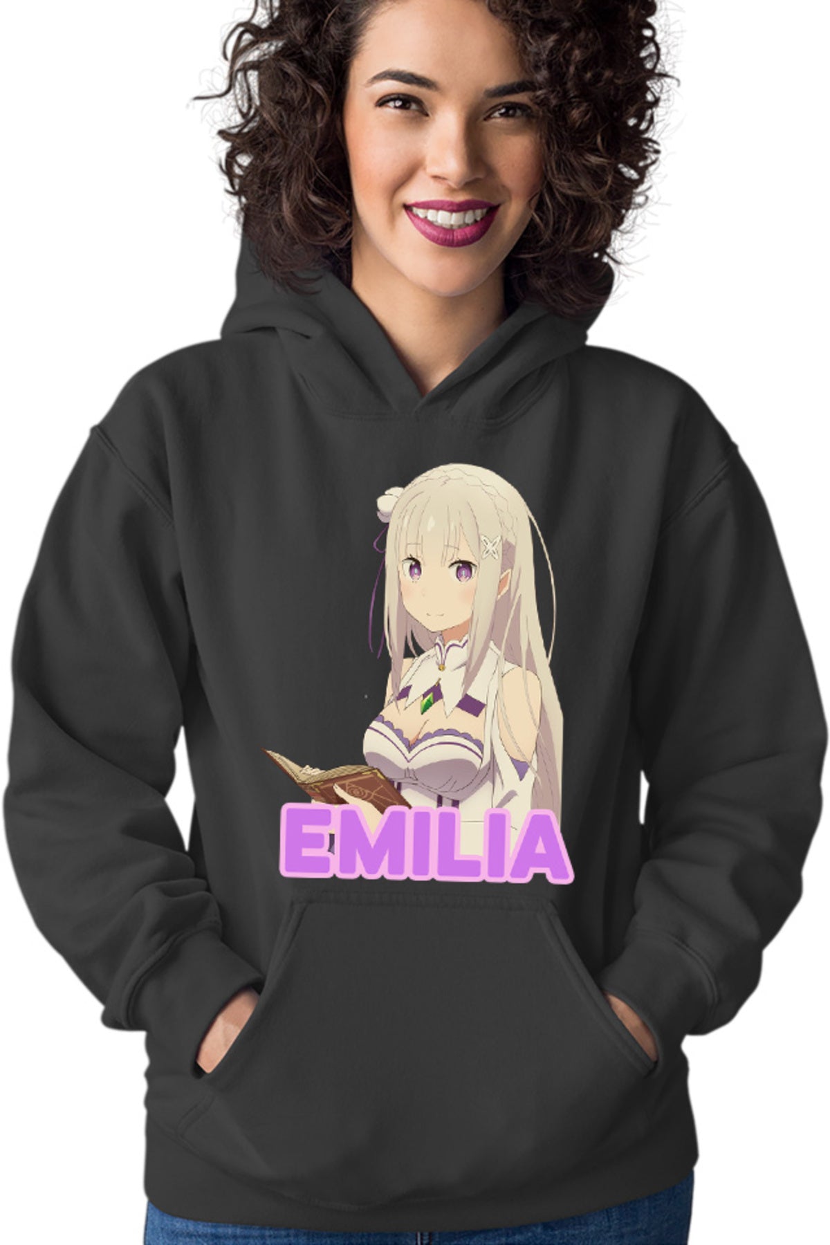Hanorac dama Re Zero Emilia Cat Magical Princess Kind Wizard Time
