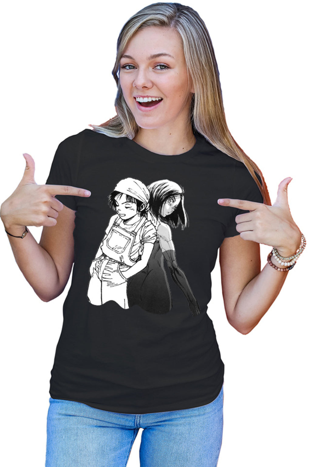 Tricou dama Battle Angel Alita Gally Yugo Couple Animeeater