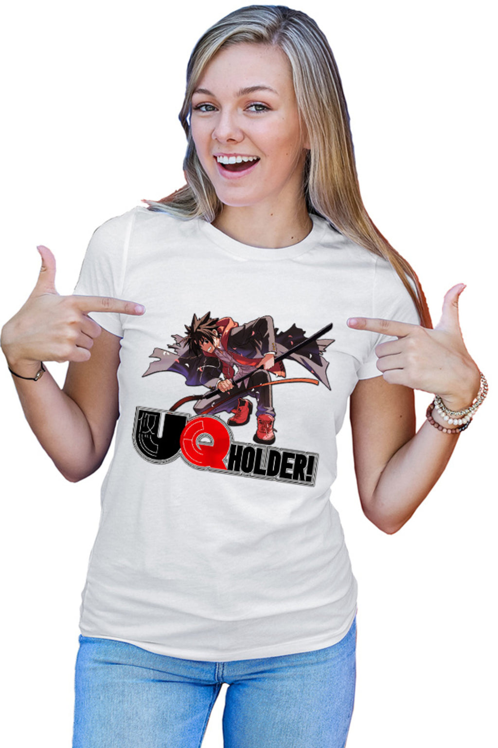 Tricou dama UQ Holder Touta Samurai Katana Jump Fight Japan