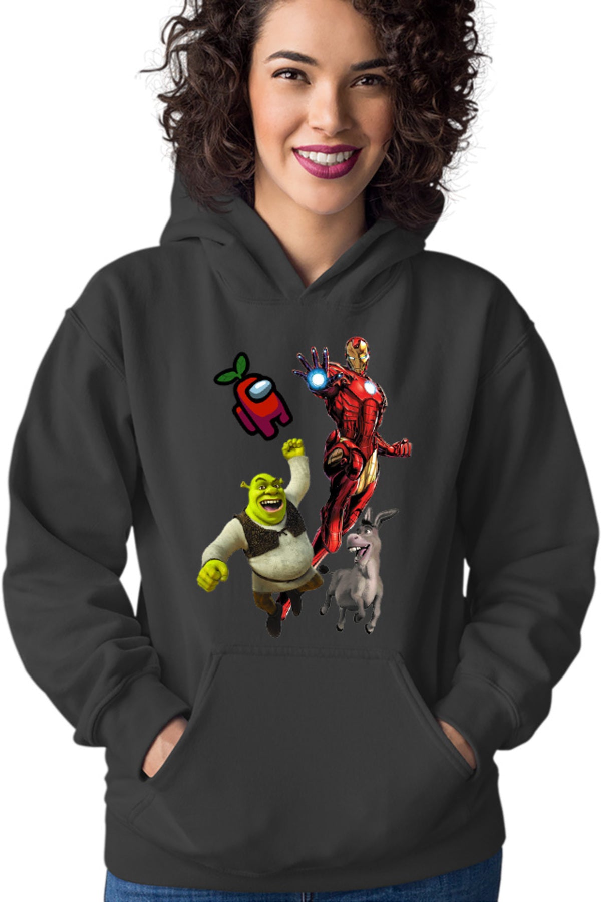 Hanorac dama Ironman Shrek Among Us Flying Space
