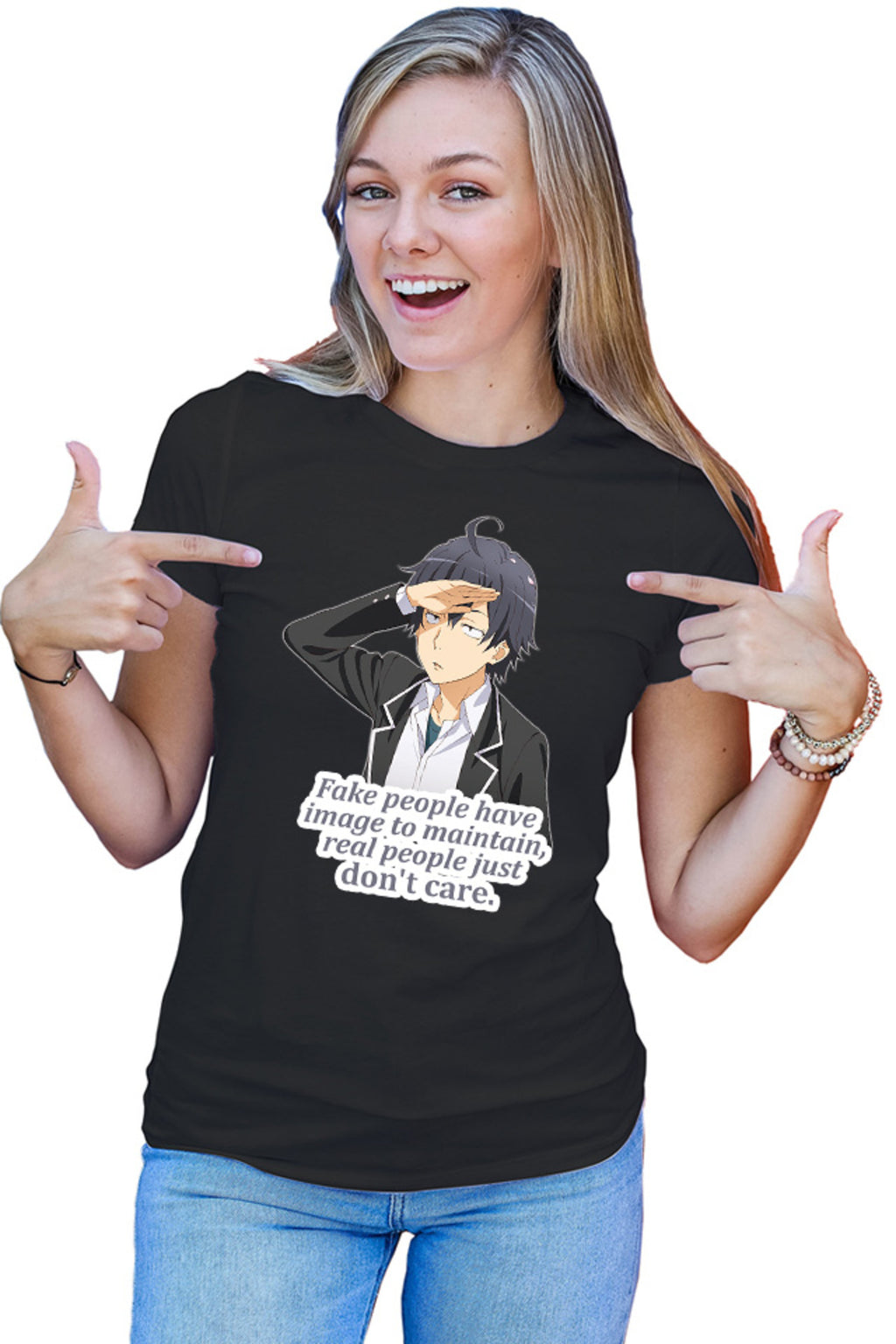Tricou dama OreGairu Hikigaya Hachiman Fake Otaku