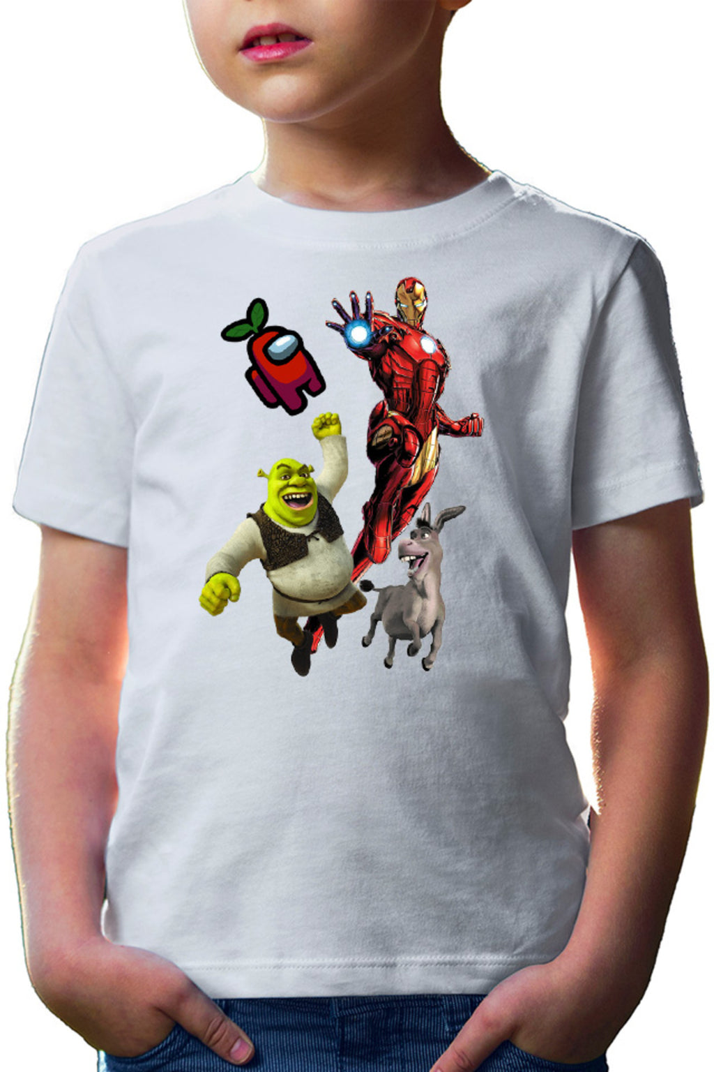 Tricou copii Ironman Shrek Among Us Flying Space