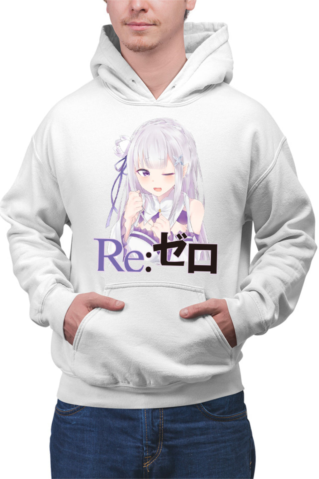Hanorac barbati Re Zero Emilia Neko Magic Princess Otaku Isekai
