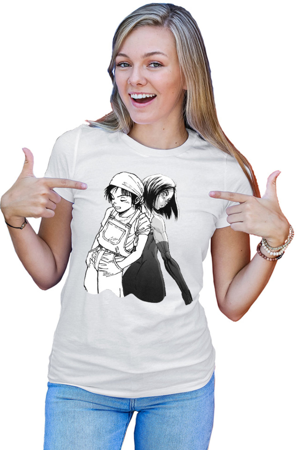 Tricou dama Battle Angel Alita Gally Yugo Couple Animeeater