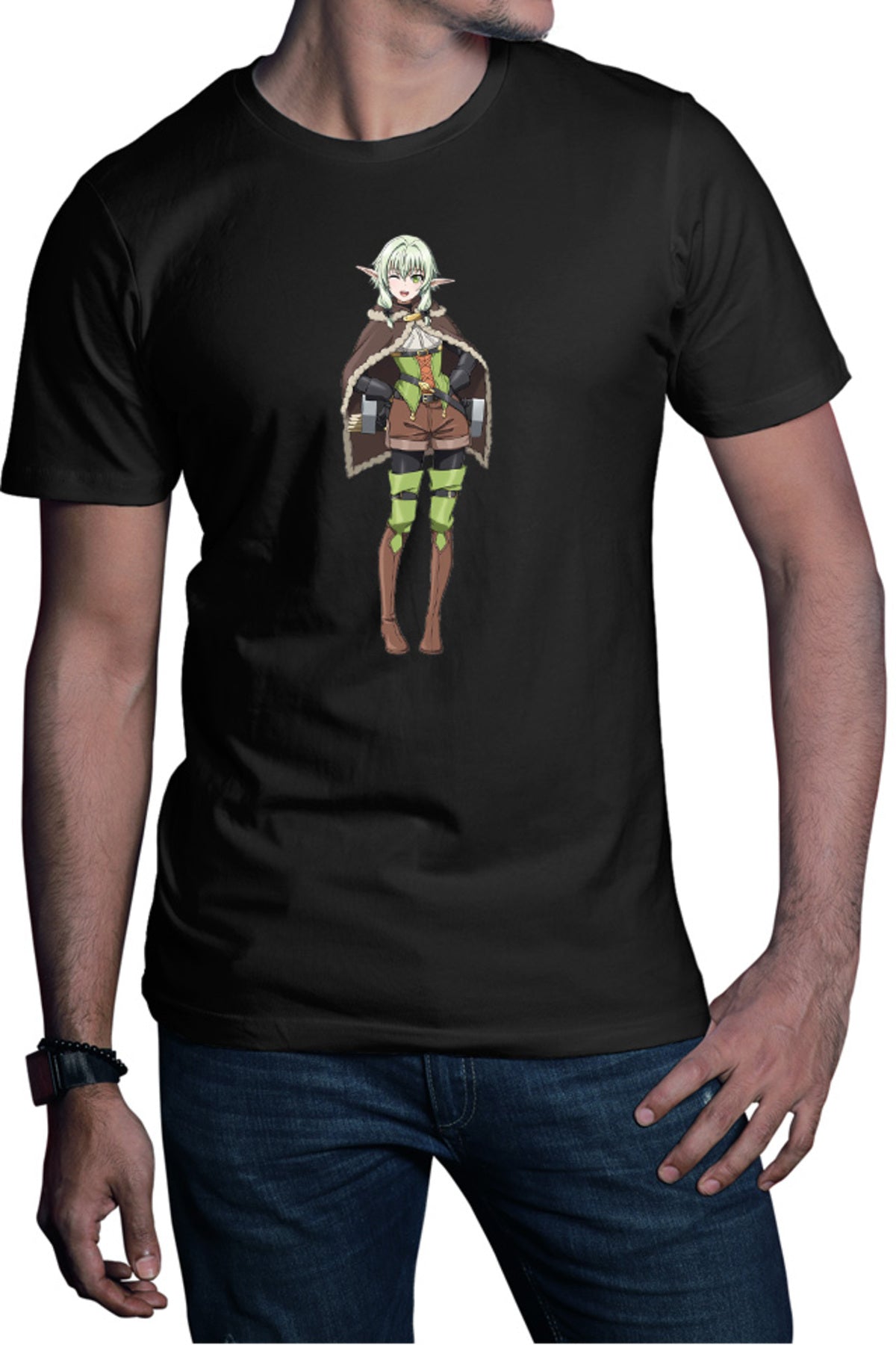 Tricou barbati Goblin Slayer Elf Forest Helper Magic Healer Fantasy Anime