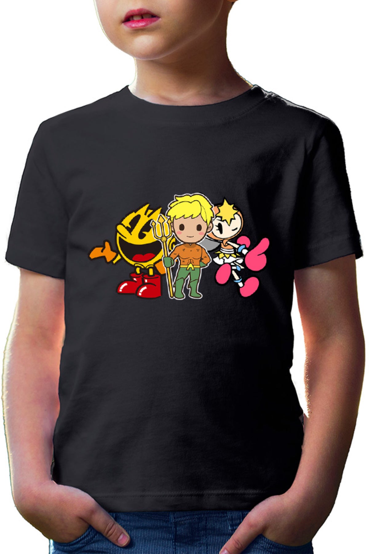 Tricou copii Aquaman Pac Man Bubble Bomberman Lady Action