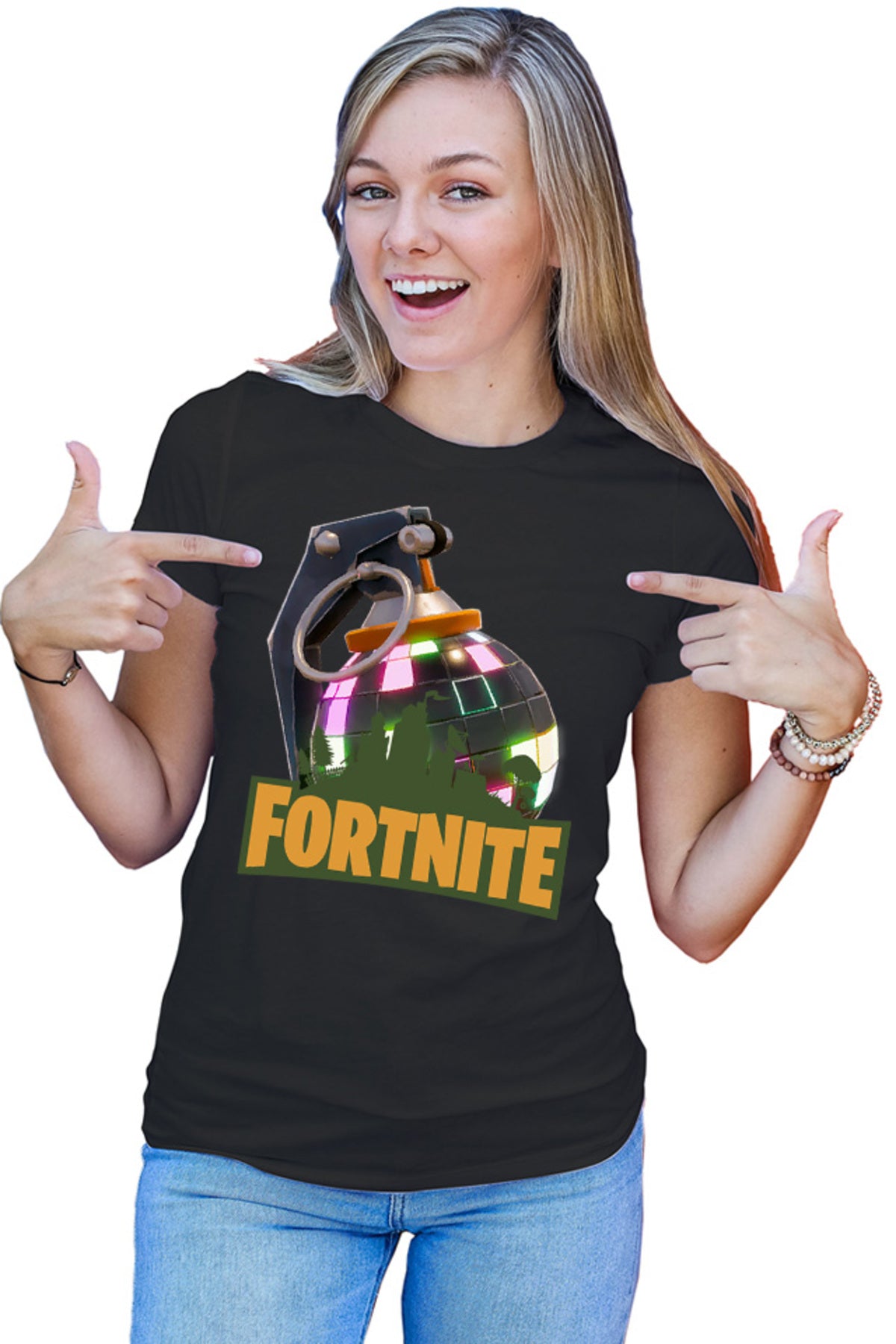 Tricou dama Fortnite Colorful Game Children Skins Building Map