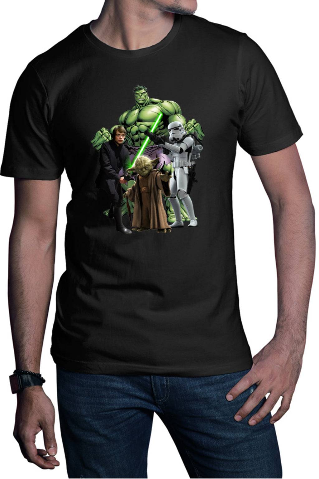 Tricou barbati Star Wars Luke Skywalker Incredible Hulk Jedi Yoda