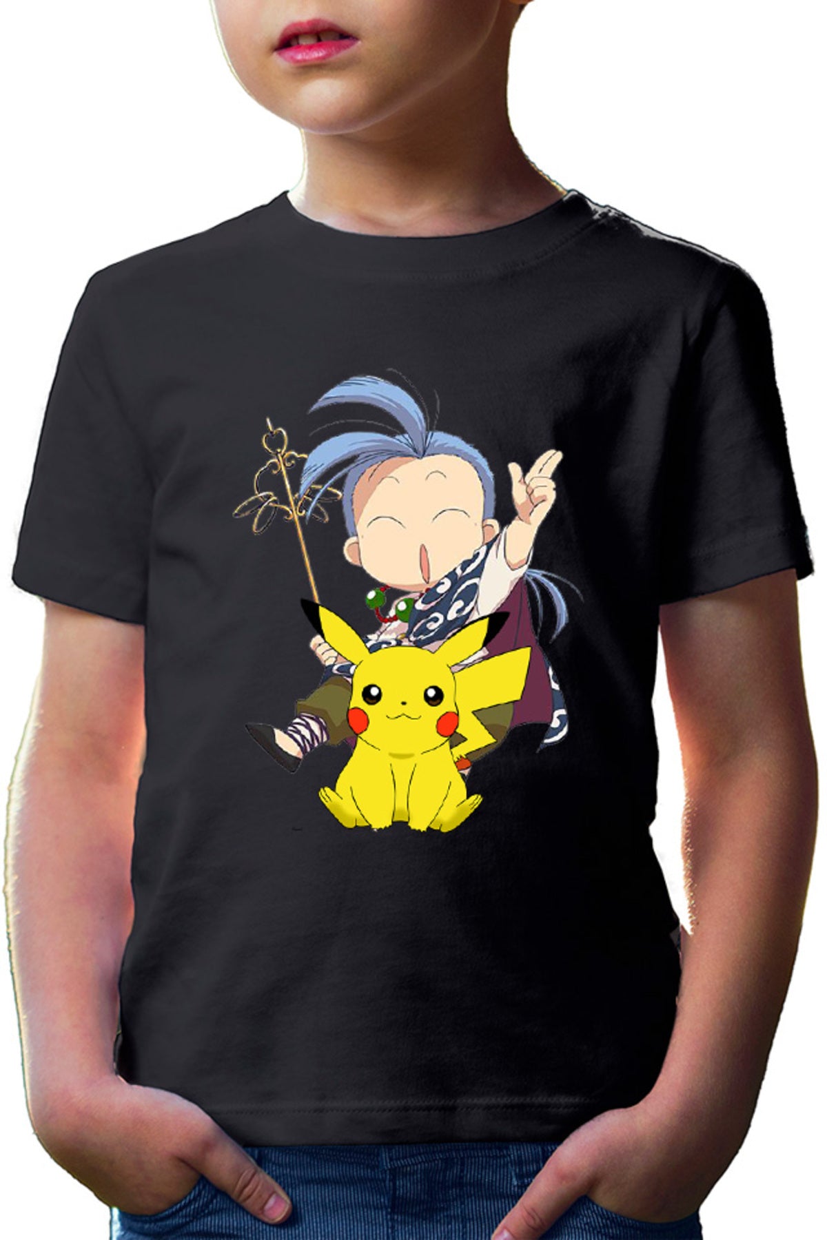 Tricou copii Fushigi Yuugi Chichiri Chibi Pokemon Pikachu Monk