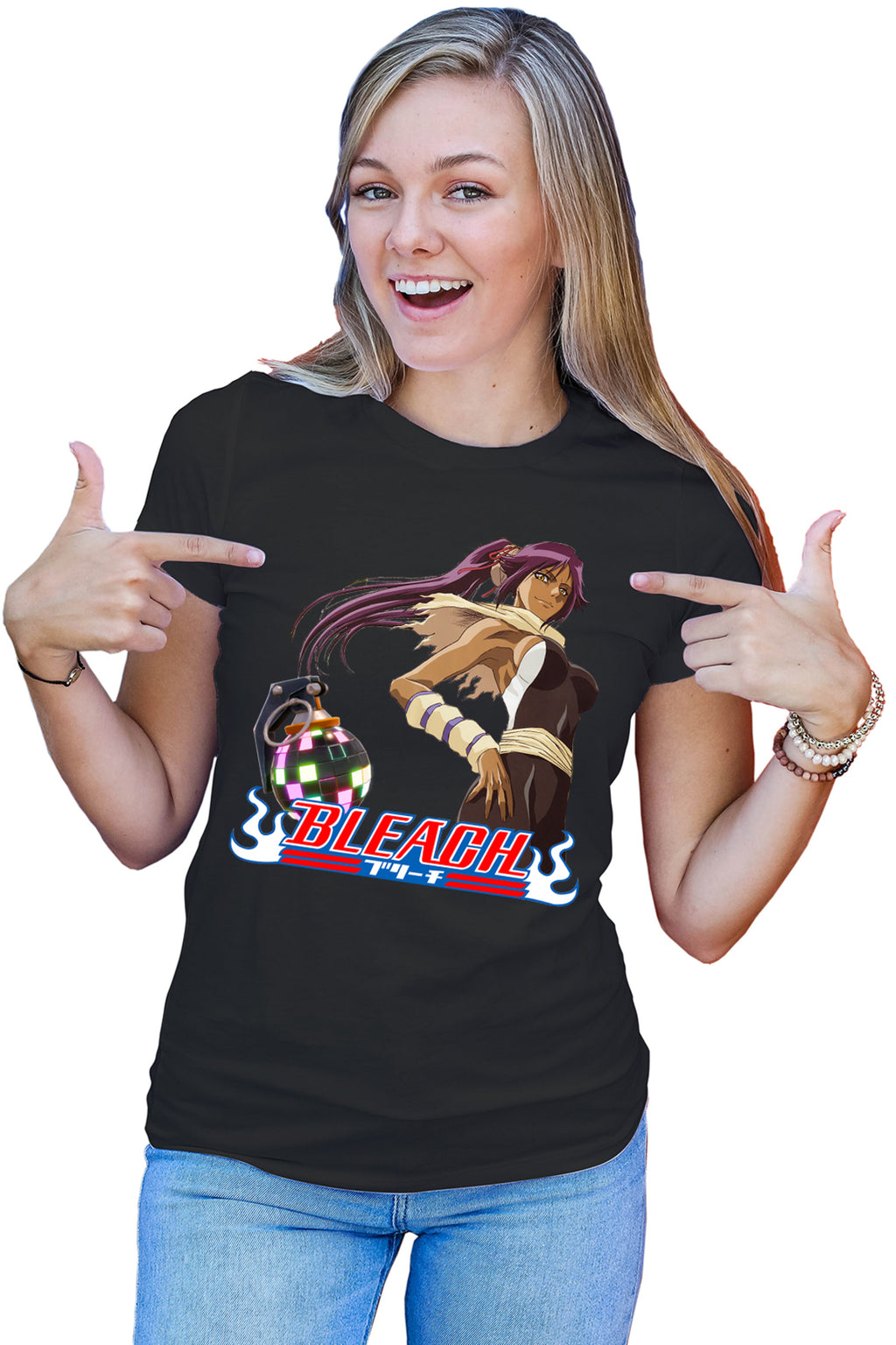 Tricou dama Bleach Yoruichi Shihouin Fortnite Magenta Bomb