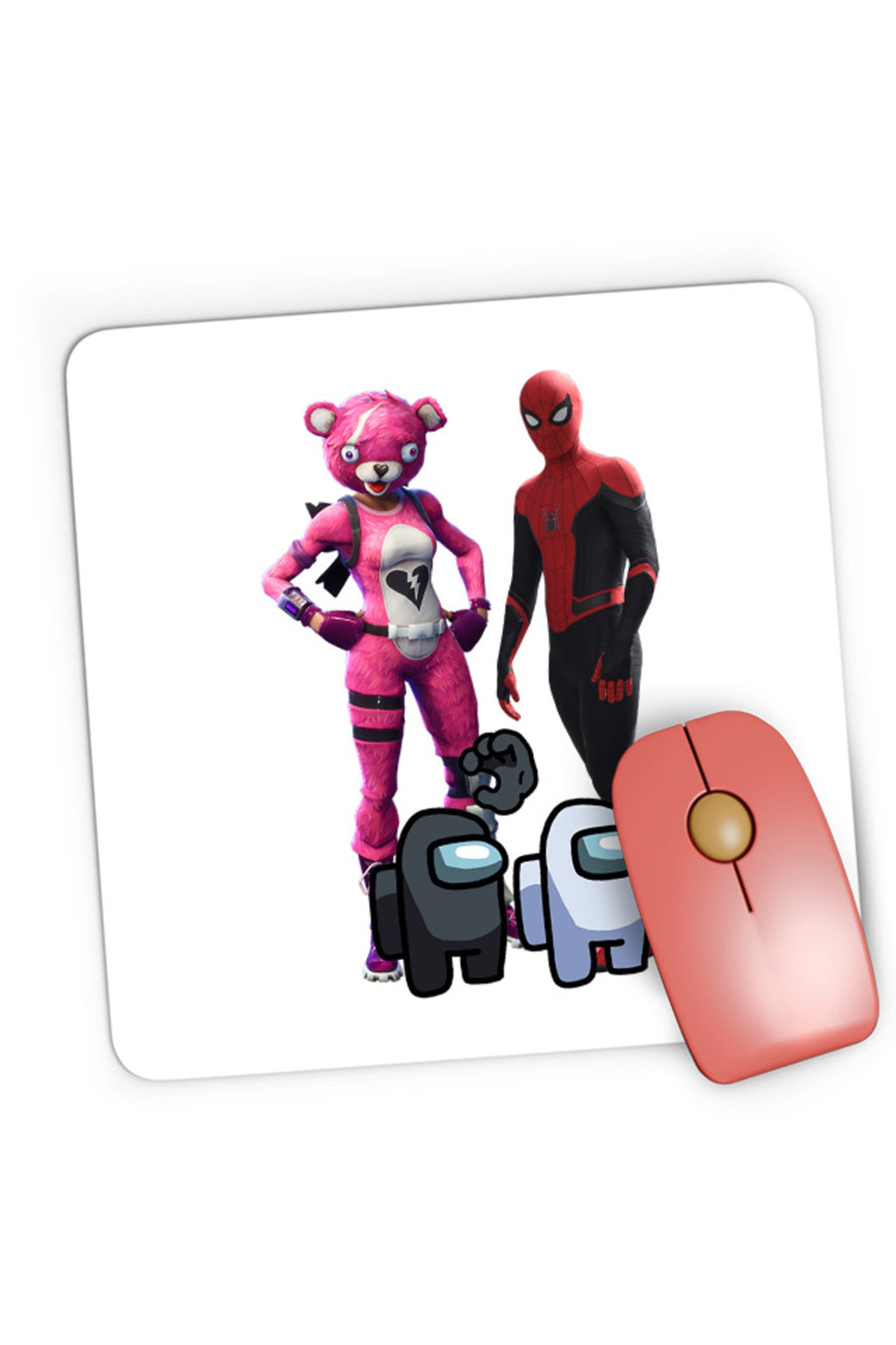 Mousepad Gaming Fortnite Pink Rabbit Skin Easter Event Spiderman Cool, 21x19 cm