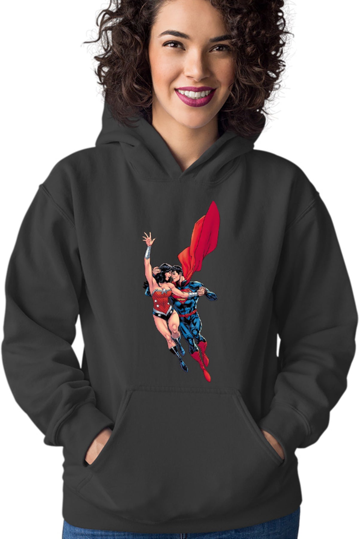 Hanorac dama Wonder Woman Superman Super Lovers Fly Cape Save Protect